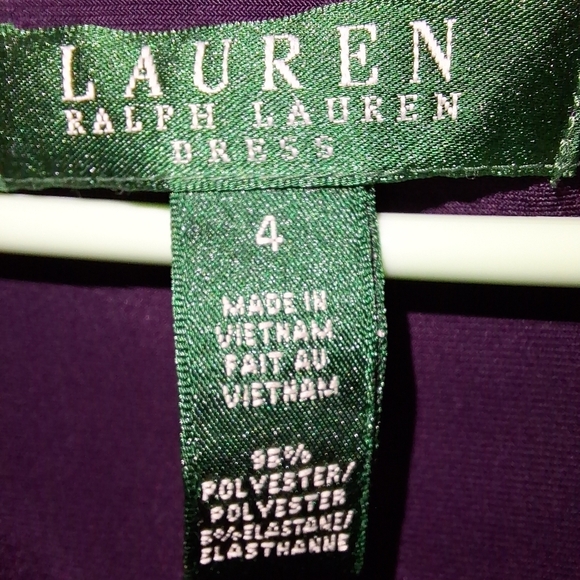 A Lauren Ralph Lauren purple fitted Midi prom dress in a size 4 with a split hem - Picture 3 of 5
